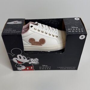 Disney White Sneakers with rose gold glitter
